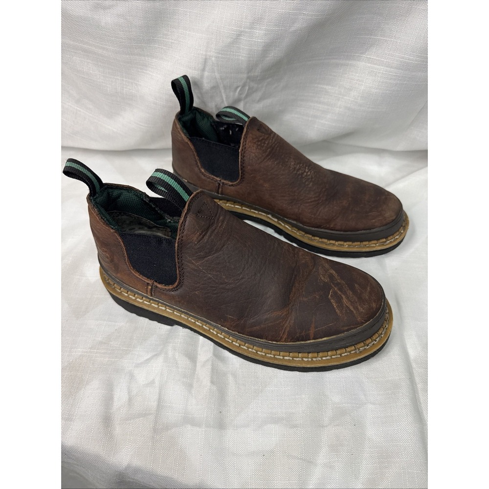 Georgia Giant Romeo Men's Shoes 8.5M Brown Slip-On Oil Resistant‎ GR262 Leather